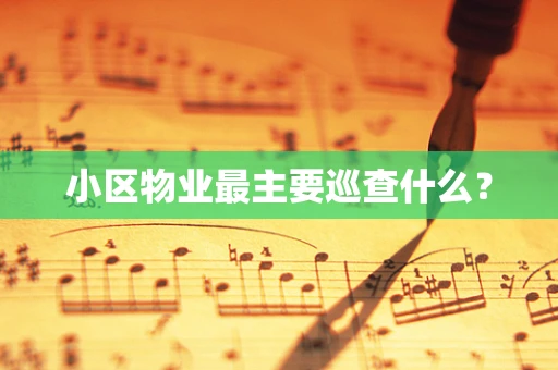 小区物业最主要巡查什么？