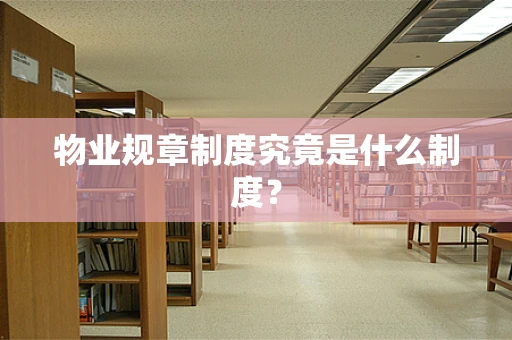 物业规章制度究竟是什么制度？
