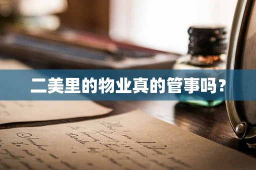 二美里的物业真的管事吗？