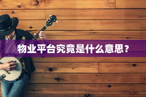 物业平台究竟是什么意思？
