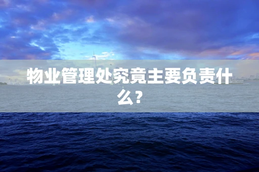 物业管理处究竟主要负责什么？