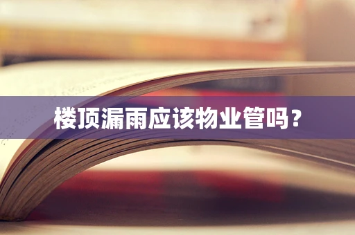 楼顶漏雨应该物业管吗？