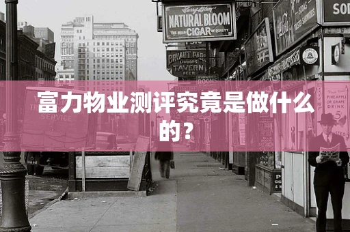 富力物业测评究竟是做什么的？