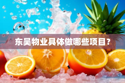 东吴物业具体做哪些项目？