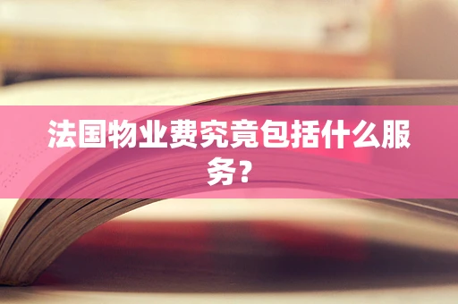 法国物业费究竟包括什么服务？