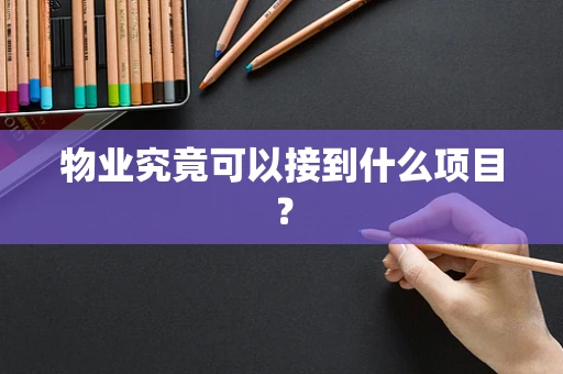 物业究竟可以接到什么项目？