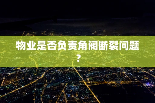 物业是否负责角阀断裂问题？