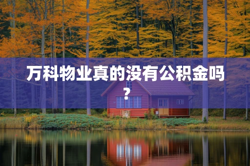 万科物业真的没有公积金吗？