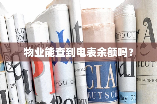 物业能查到电表余额吗？