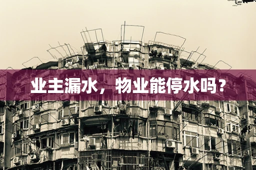 业主漏水，物业能停水吗？