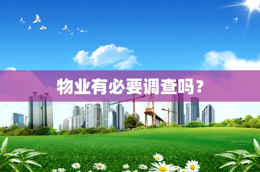 物业有必要调查吗？