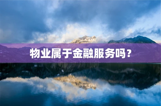 物业属于金融服务吗？