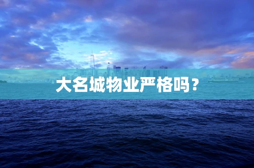 大名城物业严格吗？